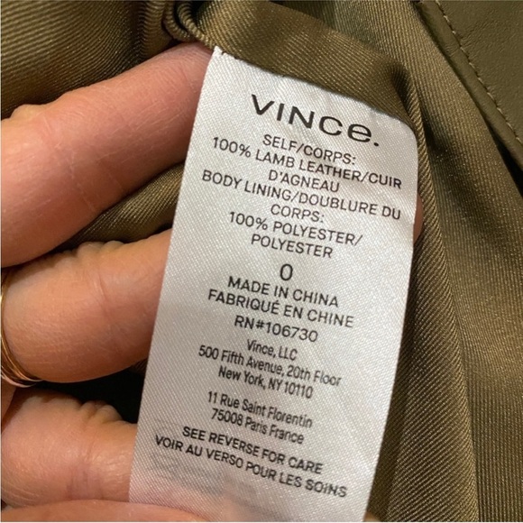 Vince lamb leather midi skirt in light green/olive NEW - Picture 8 of 10